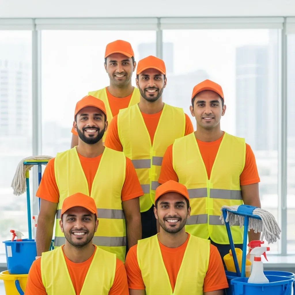 Whisk_2de3bf1ac6_11zon من نحن ؟ نحن فريق شركة العرب كلين للنظافة بالامارات